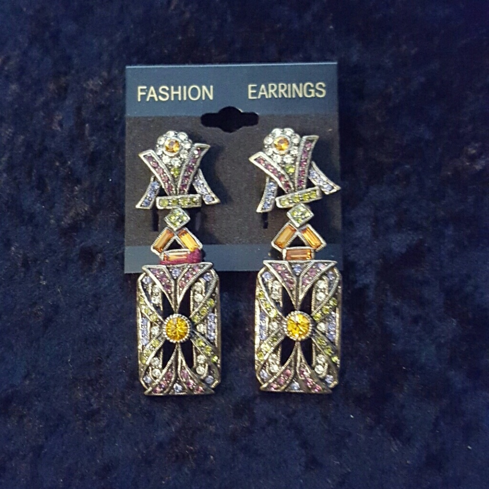 LaVintage topaz, amethyst and peridot rhinestone